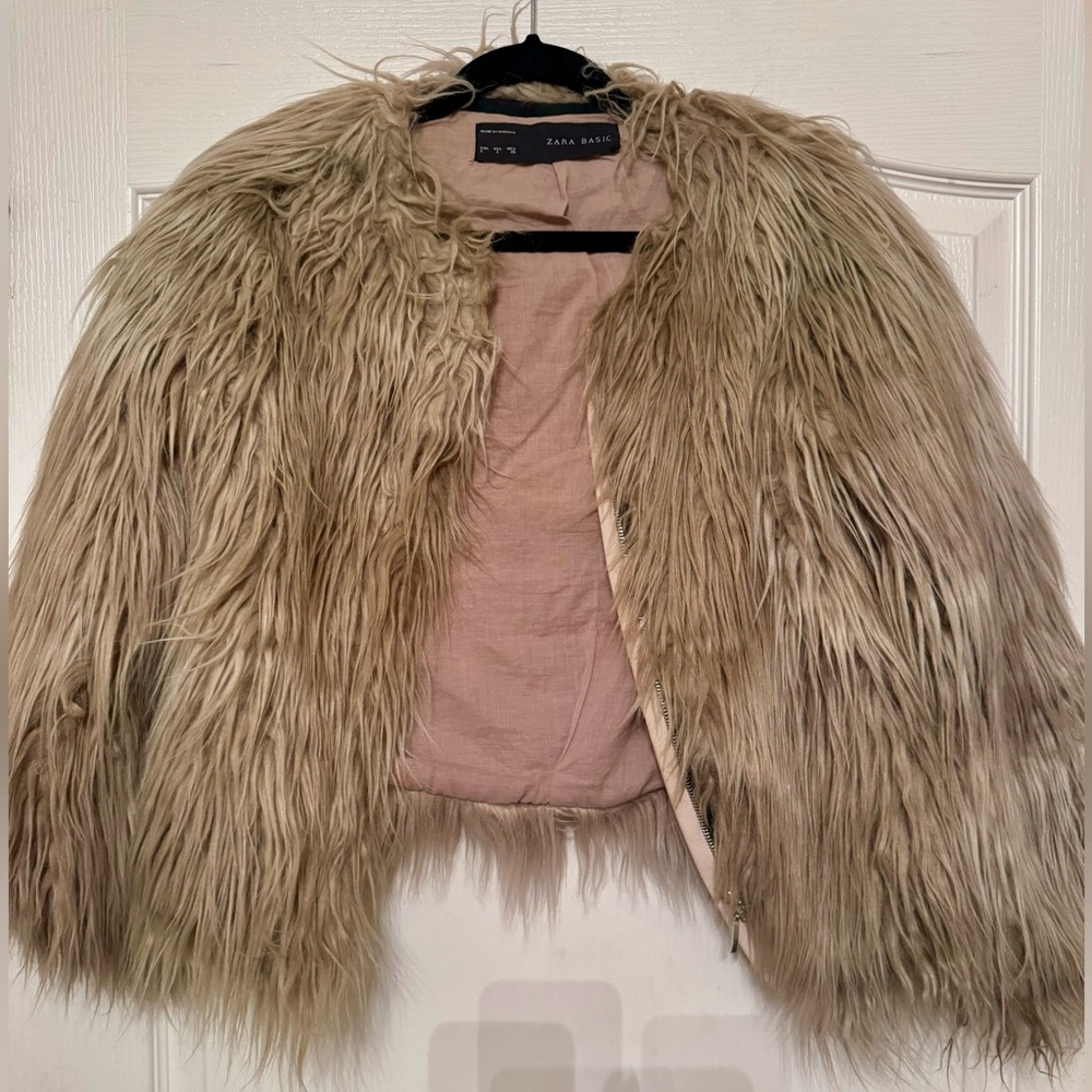 Zara Basic Textured Beige Jacket - image 6